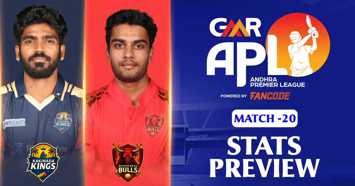 GMR APL 2025: Kakinada Kings vs Bhimavaram Bulls, Match 20: Stats Preview